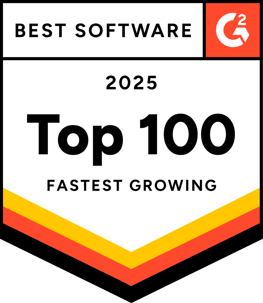 G2 Best Software 2025 — Top 100 Fastest Growing Products badge